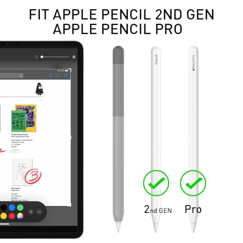 Image of Delidigi for Apple Pencil Pro Case (2024) & Apple Pencil 2nd Generation Sleeve,Soft Silicone Grip Cover,Magnetic Charging Compatible,Double Tap Support,Gradient Color Design