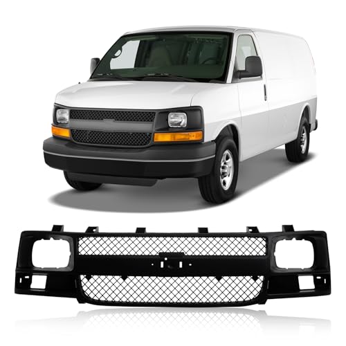 CarPartsDepot, Front Raw Matte Black Grille Sealed-beam Design Mesh Insert Style, 400-15197 GM1200538 25746055