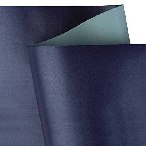 image for RUSPEPA Navy Matte Wrapping Paper - 81.5 Sq Ft - Solid Color Pearly - 