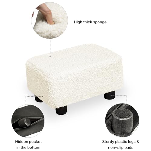 Carolmade CM001SND Small Foot Stool Ottoman 15.4 Inch Footstool With Legs Under Desk Footrest For Living Room Bedroom And Office thumb #5