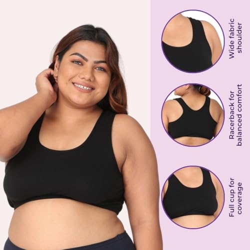 Image of Adira | Plus Size Sleeping Bra for Women | Plus Size Bra | Slip On Bras to Wear at Home | Comfortable Bra | Wirefree & High Coverage | Sleep Support | Avoids Stretch Marks | Pack of 2