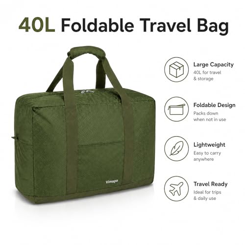 Vimapo 40L Foldable Duffel with Trolley Sleeve