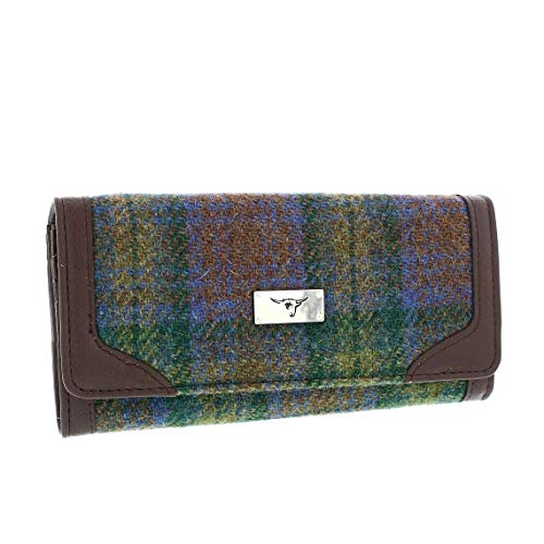 Glen Appin Harris Tweed LB2000 - Monedero Plegable para Mujer Multicolor Color 94 Skye Tartán
