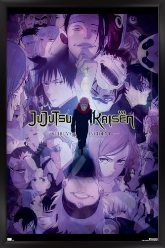 Jujutsu Kaisen: Season 2 - Shibuya Incident Key Art Wall Poster, 22.4L" x 14.7W", Black Framed Version