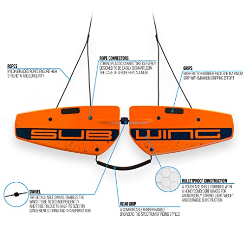 Image of Fly Under Water - Towable Watersports Board for Boats - 1, 2, 3, 4 Person Tow - Alternative Pull Behind to Water Skiing, Flying Tubes & Tube Floats (Orange Fusion)