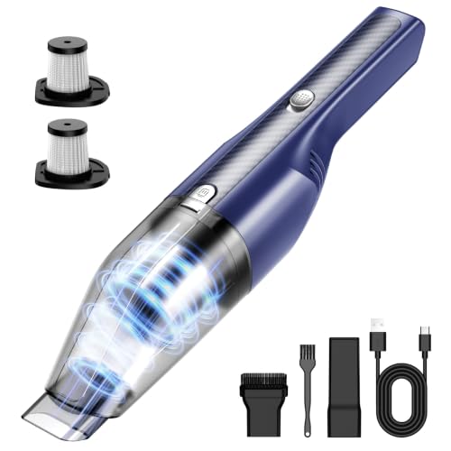 Antaha Handheld Vacuum Cordless - Car Vacuum Cleaner with 11000Pa Powerful Suction,1.2lbs Lightweight, Type-C Charge, Multiple Accessories, Portable Hand Vacuum for Home, Pet and Car (Blue)