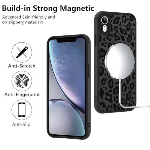 Image of KANGHAR Case for iPhone XR Phone Case Leopard Printed Pattern | Cute Cheetah [Compatible with Magsafe] Protective Magnetic Case for Girls Women Men 6.1 inch