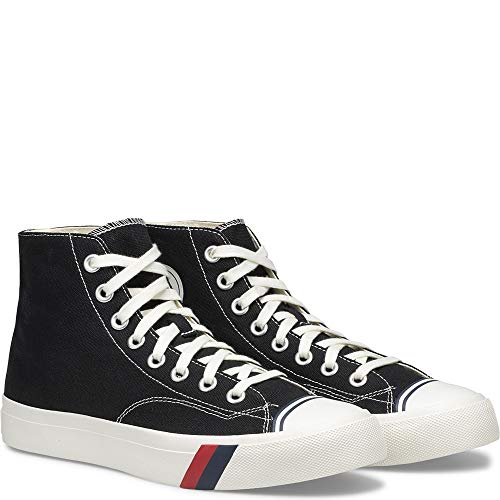 PRO-Keds Men's Royal Hi Lace Up Fashion Sneaker, Black Canvas, 3.52