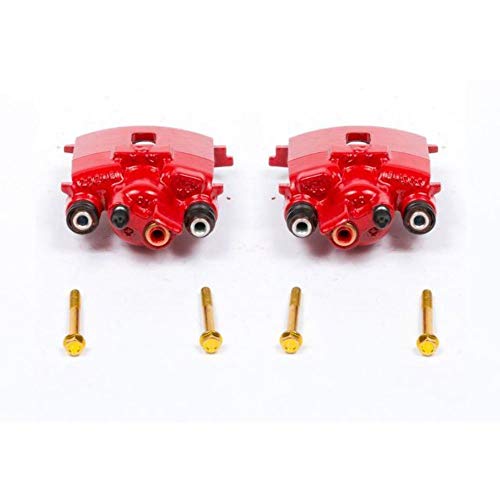 Image of PowerStop Rear Red Powder Coated Brake Caliper Pair for Chrysler PT Cruiser 2001-10 | Dodge Neon 2003-05 - High-Temp Brake Caliper Upgrade, S4784