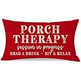 PANDICORN Funda de almohada rústica de 30.5 x 50.8 cm, color rojo