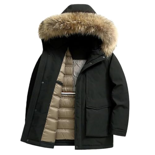 Veste chaude pour homme au col épais amovible style business chic
