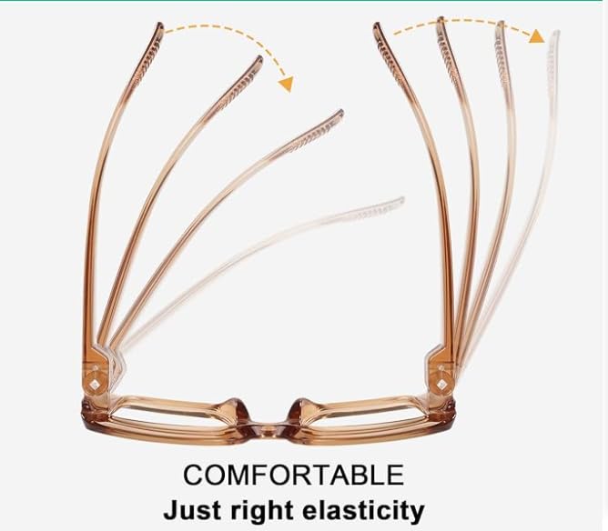 Image of Eyekepper Reading Glasses 1.00, Readers for Women, 6 Pack Square | Ladies Reader Eyeglasses, Screwless Spring Hinges, Stylish Womens Cheaters, Metalless Unbreakable, Scratch Resistant.