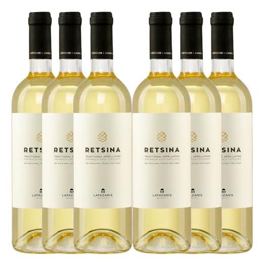 Retsina Lafazanis 6x 0,75l | Geharzter Weißwein aus Griechenland | 11% Vol. | Jahrgang 2021