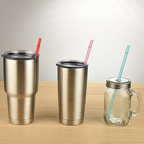 Dakoufish 12 Piece 11 Inch Reusable Plastic Thick Drinking Straws Bpa Free Mason Jar Straws Plain Color (11Inch,12Color) #TOP6