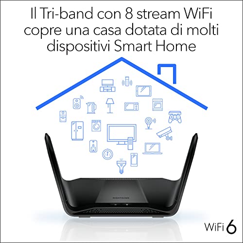 NETGEAR Nighthawk Router WiFi 6 (RAX70), Dual-Band Velocità Wireless AX6000 (fino a 6.6 Gbps), Copertura fino a 175 m2 - Router - Immagine 2