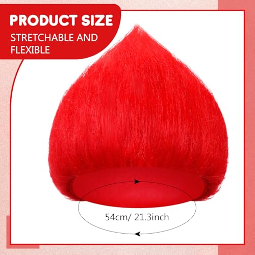 Image of Geyoga 1 Pcs Funny Wig Crazy Hair for Halloween Party,Red