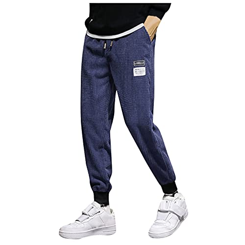 Kangyan Pantalones deportivos para hombre con bolsillos para correr y entrenar, Azul marino-b,...