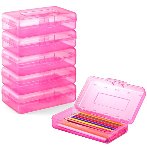 Image of Sooez 6 Pack Pencil Box, School Box, Hard Pencil Boxes for School Supplies
