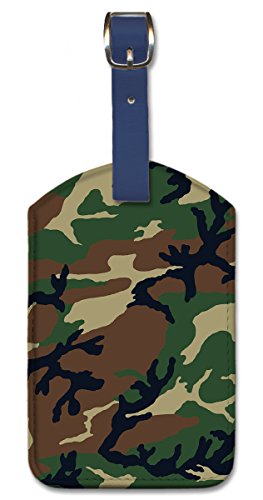 Image of Pacifica Island Art Leatherette Luggage Baggage Tag - Camouflage Army Forest