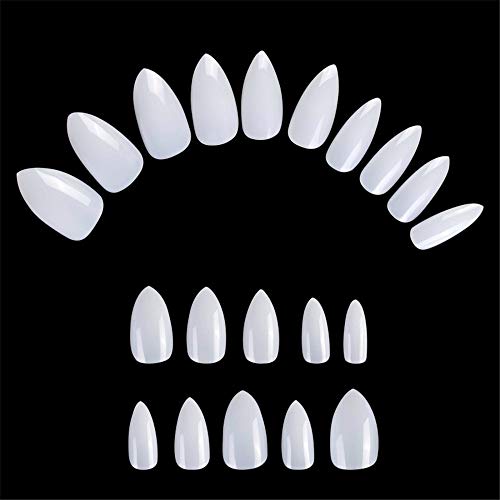 600pcs Fake Nails sharp end white Nails False DIY false nail tip Full Cover On Nails Natural