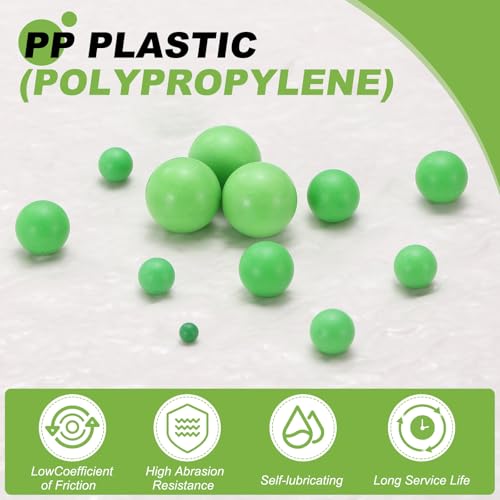QUARKZMAN 100 STK PP Kunststoff Kugellagerkugeln 9mm Solide Plastikkugeln G2 Präzision Polypropylen Minikugeln Grün