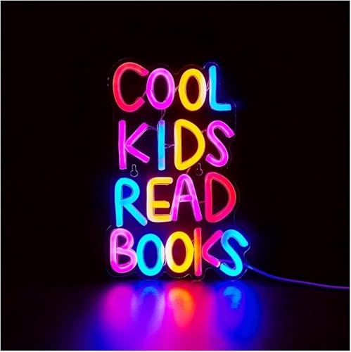 Néon décoratif Cool Kids Read Books pour inciter les enfants à lire le soir