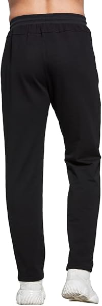 ZOXOZ Pantaloni Sportivi Uomo Cotone con Tasche Zip Elastico in Vita con Coulisse - 2
