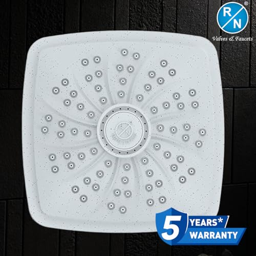 Image of RN PTMT Superior Plastic Overhead Shower with 12 inch Shower Arm (Marble) | Shower Size: 13X13cm | RainFall Shower RNPTS18B11