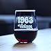 Bevvee Vintage 1963 Stemless Wine Glass - 63rd Birthday Gifts for Women & Men Turning 63 - Bday Party Decor - Large 17 oz