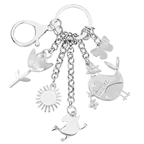 Bonsny Enamel Zinc Alloy Birds Flower Butterfly Key Chains Keyrings For Women Handbag Car Key Charms (Red) #TOP4