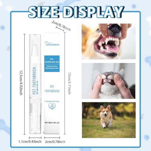 Zahnbürstenstift für Hunde, Pet Toothbrush Pen, Zahnbürsten Reinigungsstift für Haustiere, Zahnsteinentferner für Haustiere zur Verbesserung von Mundgeruch und zur Bekämpfung von Zahnstein, 2 Stück