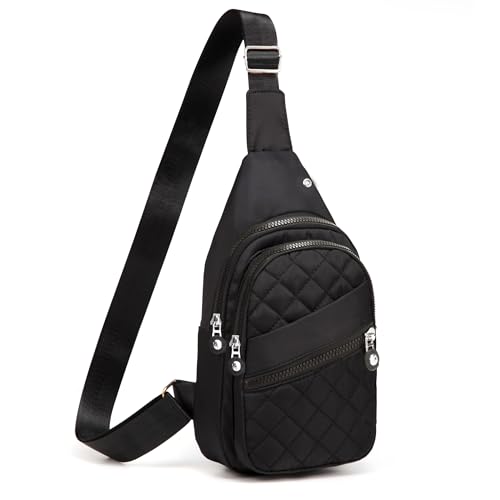 Xsecnua Crossbody Sling Bag Small Sling Backpack, Cross Body Bag Chest Bag for Women Men Travel Hiking Daypack