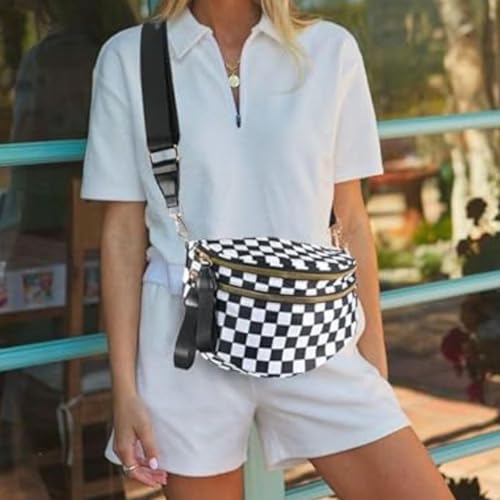 Emmafy Crossbody Bag, Emmafy Travel Bags for Women, Large Capacity Multifunctional Checkered Purse Bum Bag2