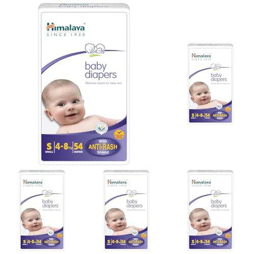 Image of Himalaya Baby Taped Diapers, Small (4-8 kg), 54 Count (Pack of 5)