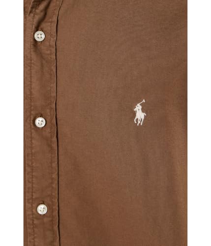 Image of POLO RALPH LAUREN Mens Classic Fit Garment-Dyed Oxford Shirt Chestnut Small