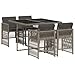 IKAYAA Polyrattan Gartenmöbel Set für 4 Personen, Garten Sitzgruppe, Rattan Essgruppe, Gartengarnitur, Sitzgarnitur, Terrassenmöbel Set, Gartentisch mit 4 Stühle & Kissen Grau Type-2