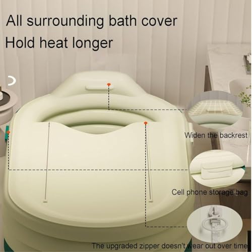 Vasca da bagno gonfiabile portatile per adulti, fumigazione completa, comodo design pieghevole per uso domestico, facile installazione
