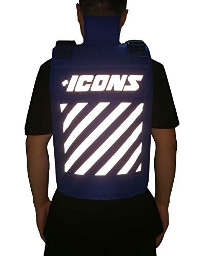 HUDSON Outerwear Men's Icon Reflective Fashion Vest with Adjustable Velcro Straps and Patches, Blue - Thumbnail 5
