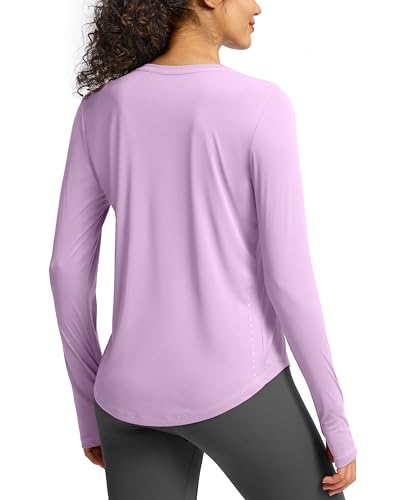 Image of Soothfeel Lightweight Long Sleeve Workout Tops for Women Gym Running Shirts