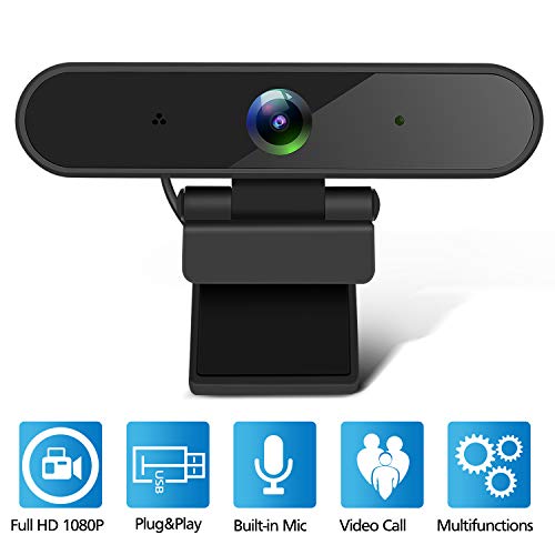 Isincer Full HD 1080P Streaming Webcam with Mikrofon für PC, Laptop, Mac, Plug-and-Play Webcam USB mit Autofokus und Weitwinkel