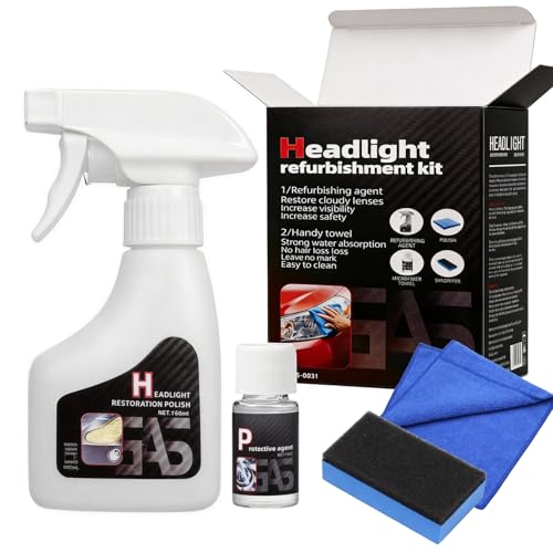ZMHUM Headlight Restoration Kit - Coating Headlight Cleaner for Cars Trucks Motorcycles & RVs - Restore Yellowing Cloudy & Foggy Lenses Enhance Night Driving Safety for Commuters No Sanding UV Shield