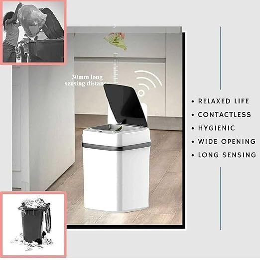 Smart Touch-Free Trash Bin – Automatic Garbage Can with Infrared Motion Sensor and Lid for Kitchen, Bathroom, Office, Bedroom – Hands-Free, Hygienic & Convenient Disposal 5 41OqRiaUdjL