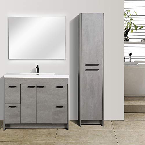 Eviva Lugano 42 in. Concrete Gray Single Sink Bath Vanity