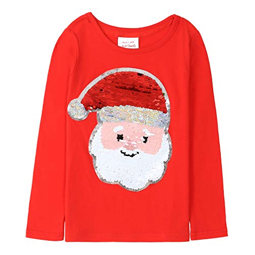 Image of Christmas Shirts for Girls and Boys Flip Sequin Santa Christmas Tree Kids T-Shirt Clothing