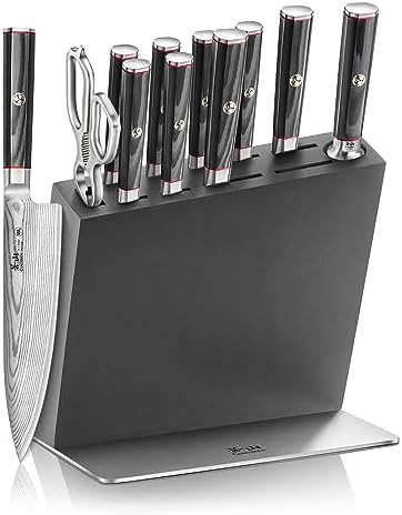 Cangshan YARI Series HUA Knife HUA Block Set, X-7 Damascus Steel, Ash Wood (12-Piece) - Thumbnail 3