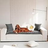 Mitid Sofa Cover Fuzzy Couch Cover for Pet, Couch Covers for Dogs Washable Non-Slip Sofa Slipcover Cushion Protector Pets Friendly Mat Bed