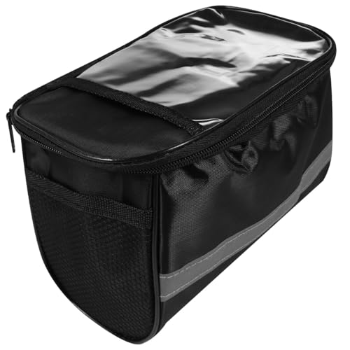 STOBOK 自転車用防水フロントフレームバッグ 大容量収納可能 取り付け簡単 耐久性 ハンドルバー対応 ブラック ロードバイク通勤サイク