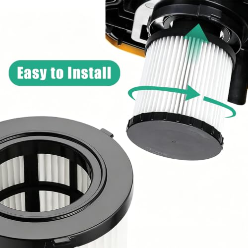 Image of 2 Pack DCV5801H HEPA Filters Replacement for DEWALT DCV580 DCV581H DCV5801H 20V MAX Wet /Dry Vacuum with 3 Foam Sleeve Filters
