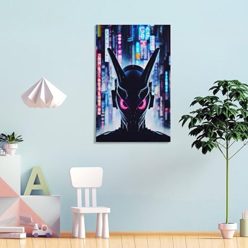 Affiche japonaise The Ghost POLIUAWS toile déco retro 30x45cm