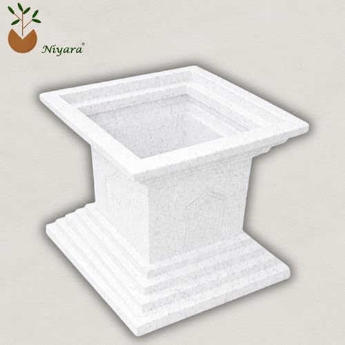 Image of Niyara Tulsi Ceramic Pot for Indoor, Outdoor, Home Office, Pooja Plants Gamla (16 Inch, FRP)